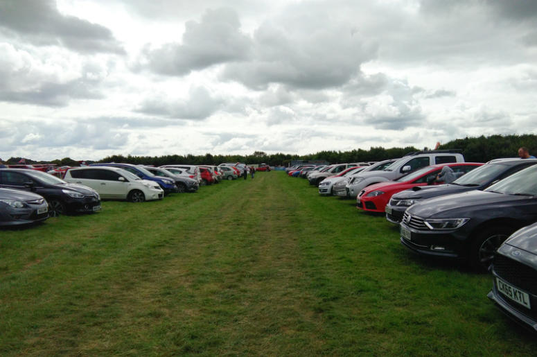 Parking lot on grass Parking lot on grass