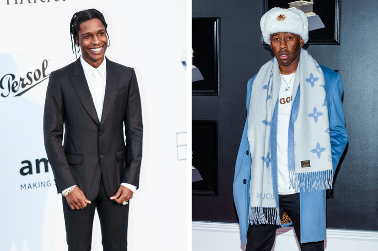 A$AP Rocky | Tyler, The Creator ASAP Rocky attends the amfAR Gala during the 2017 Cannes Film Festival on May 25, 2017 at Hôtel du Cap-Eden-Roc in Cap d'Antibes, France. / Tyler The Creator arrives at the 60th Annual GRAMMY Awards red carpet at Madison Square Garden in New York City, NY