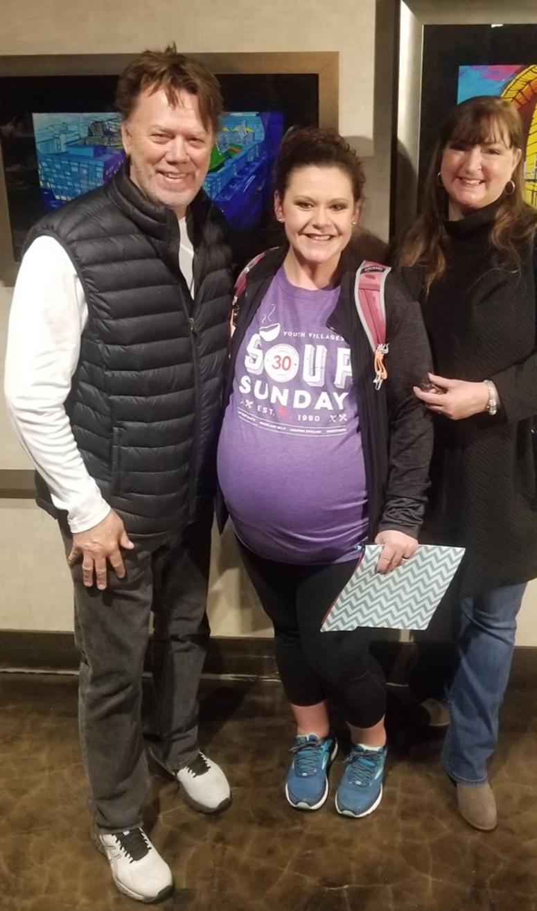 Ron Olson, Amanda Mullens Youth Villages and Karen Perrin Soup Sunday 2019