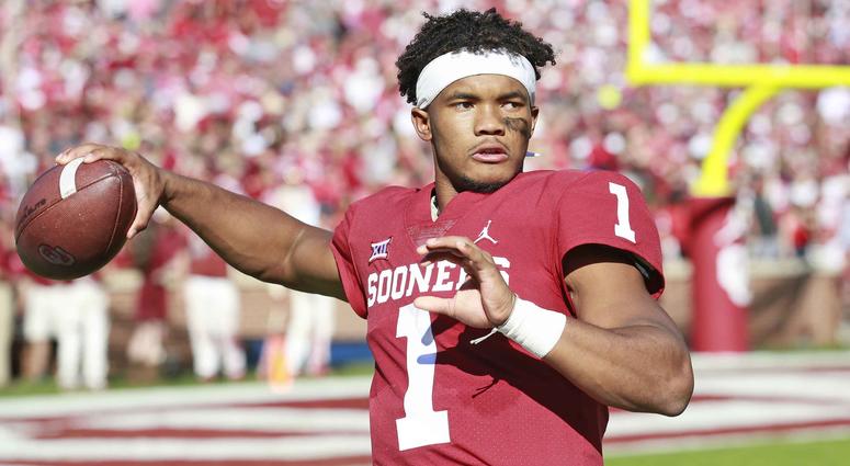 Kyler Murray Oklahoma Kyler Murray throws a warmup pass before an Oklahoma game in 2018.
