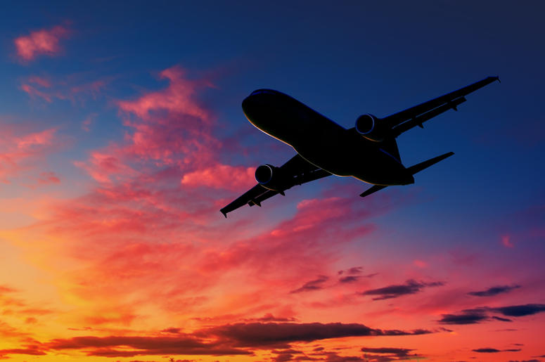 Silhouetted plane Silhouetted plane