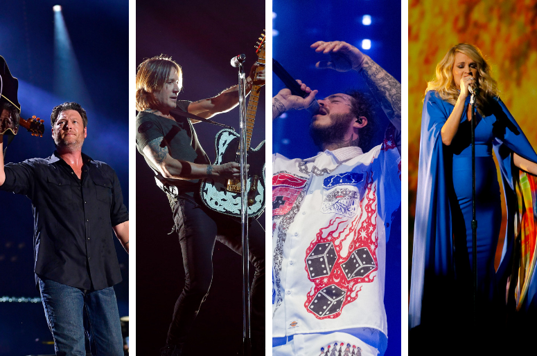 Blake Shelton, Keith Urban, Post Malone, Carrie Underwood Blake Shelton, Keith Urban, Post Malone, Carrie Underwood