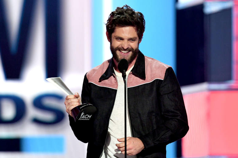 Thomas Rhett accepts the Male Artist of the Year award onstage during the 54th Academy Of Country Music Awards at MGM Grand Garden Arena on April 07, 2019 in Las Vegas, Nevada Thomas Rhett accepts the Male Artist of the Year award onstage during the 54th Academy Of Country Music Awards at MGM Grand Garden Arena on April 07, 2019 in Las Vegas, Nevada
