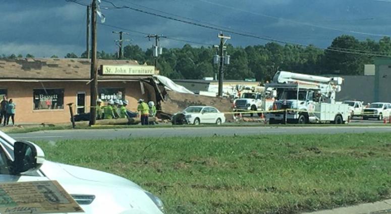 An EF2 tornado hit along Hull Street Road and Speeks Drive on September 17, 2018, killing one. (Matt Demlein, WRVA)