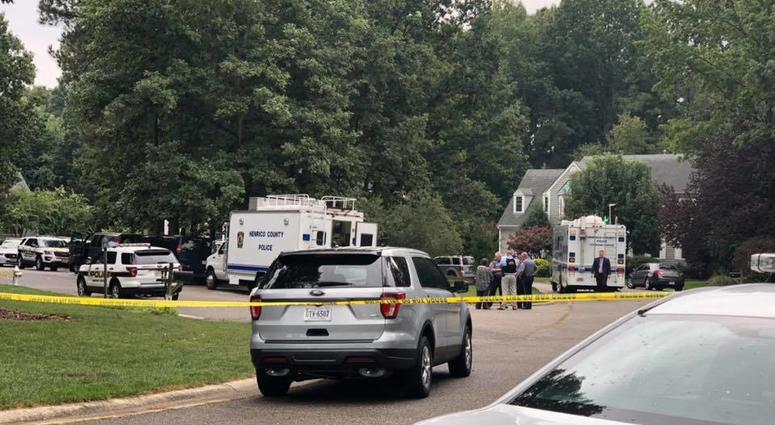 Henrico Police investigate an officer-involved shooting near Short Pump on September 17, 2019. (Matt Demlein, WRVA)