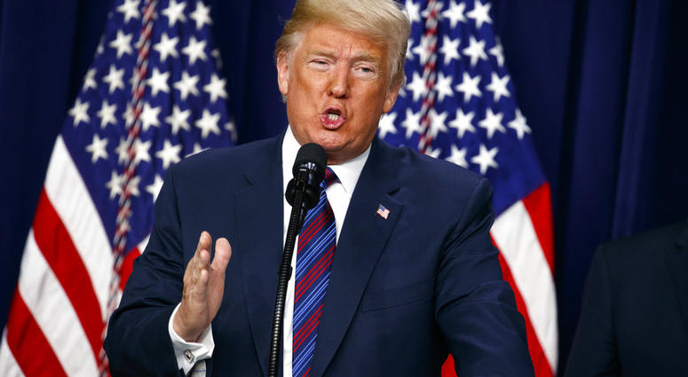 President Donald Trump speaks during a bill signing ceremony for the "Right to Try" act in the South Court Auditorium on the White House campus, Wednesday, May 30, 2018, in Washington. (AP Photo/Evan Vucci)