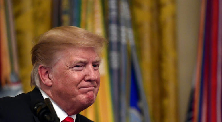 President Donald Trump speaks during a Congressional Medal of Honor Society reception in the East Room of the White House in Washington, Wednesday, Sept. 12, 2018. (AP Photo/Susan Walsh)