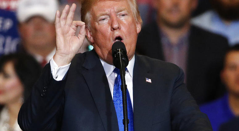 President Donald Trump speaks during a campaign rally, Thursday, Sept. 20, 2018, in Las Vegas. (AP Photo/John Locher)