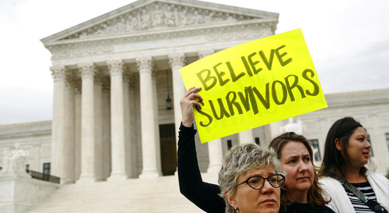 Protesters in front of Supreme Court
