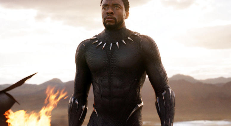This image released by Disney and Marvel Studios' shows Chadwick Boseman in a scene from "Black Panther."