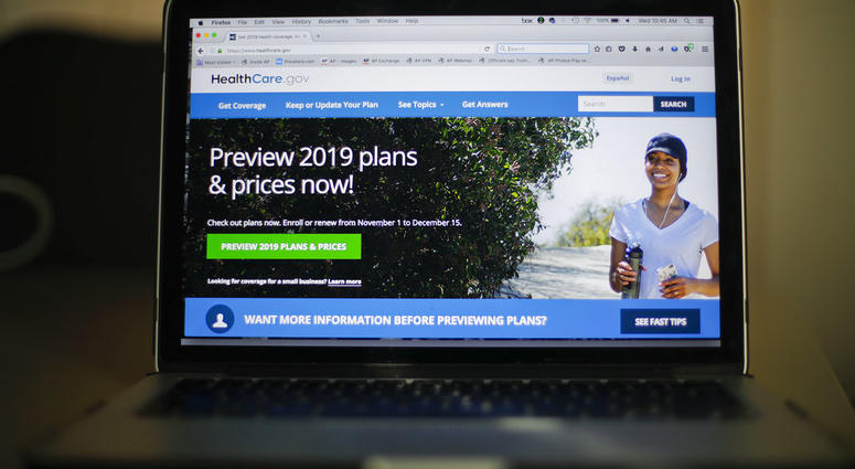 The HealthCare.gov website is photographed in Washington, Wednesday, Oct. 31, 2018.