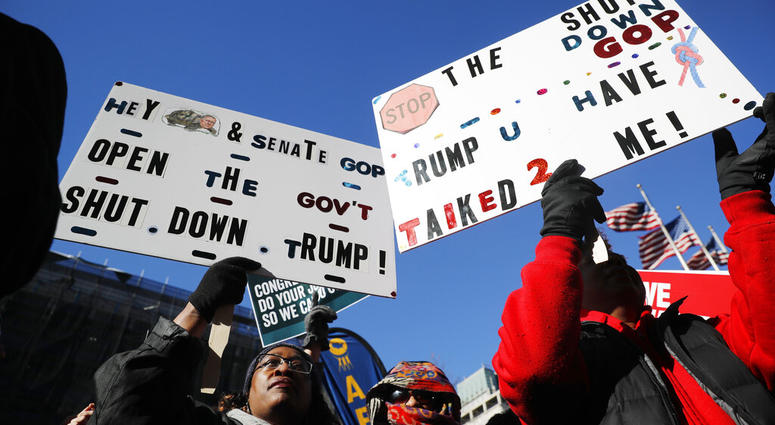 Federal workers & union members protest in D.C.