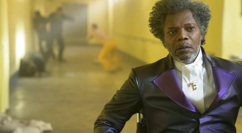 This image released by Universal Pictures shows Samuel L. Jackson in a scene from M. Night Shyamalan's "Glass."