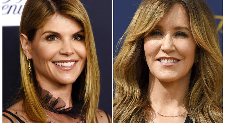 This combination photo shows actress Lori Loughlin and left, and actress Felicity Huffman. Both were charged with conspiracy to commit mail fraud and wire fraud in indictments unsealed Tuesday in federal court in Boston. (AP Photo) This combination photo shows actress Lori Loughlin and left, and actress Felicity Huffman. Both were charged with conspiracy to commit mail fraud and wire fraud in indictments unsealed Tuesday in federal court in Boston. (AP Photo)