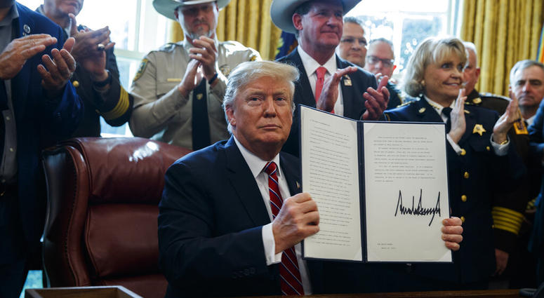 President Trump signs his first Veto, March 15, 2019