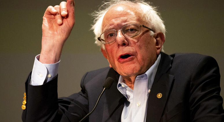 Sen. Bernie Sanders speaks during a Fox News town-hall style event Monday April 15, 2019 in Bethlehem, Pa. (AP Photo/Matt Rourke) Sen. Bernie Sanders speaks during a Fox News town-hall style event Monday April 15, 2019 in Bethlehem, Pa. (AP Photo/Matt Rourke)
