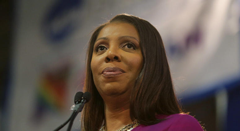 FILE - In this Sunday, Jan. 6, 2019 file photo, Attorney General of New York, Letitia James, speaks during an inauguration ceremony in New York. (AP Photo/Seth Wenig, File) FILE - In this Sunday, Jan. 6, 2019 file photo, Attorney General of New York, Letitia James, speaks during an inauguration ceremony in New York. (AP Photo/Seth Wenig, File)