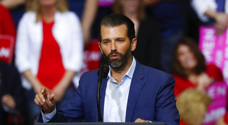 Donald Trump Jr. at rally in Grand Rapids for his dad