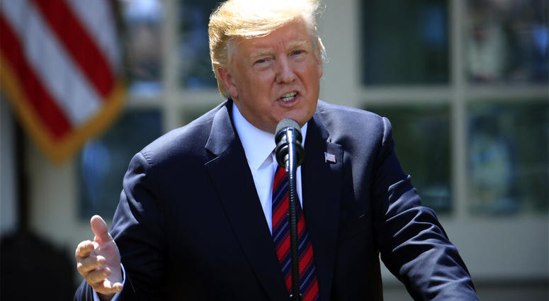 President Donald Trump speaks about modernizing the immigration system in the Rose Garden of the White House, Thursday, May 16, 2019, in Washington. (AP Photo/Manuel Balce Ceneta)