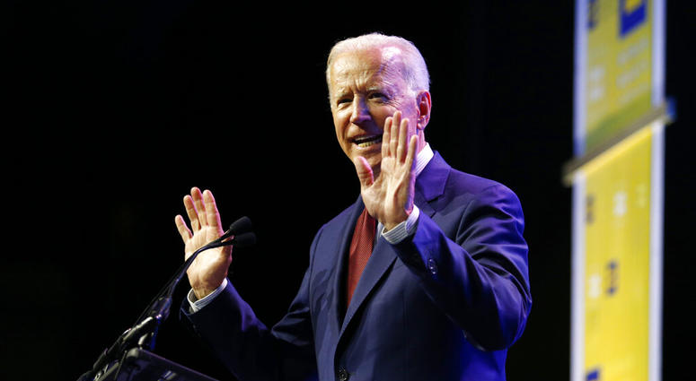 Democratic presidential candidate, former Vice President Joe Biden speaks during the Human Rights Campaign Columbus, Ohio Dinner at Ohio State University Saturday, June 1, 2019. (AP Photo/Paul Vernon)