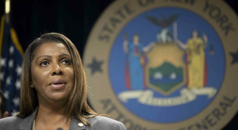 New York Attorney General Letitia James speaks during a news conference, Tuesday, June 11, 2019, in New York. (AP Photo/Mary Altaffer)