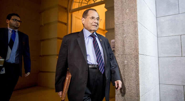 Judiciary Committee Chairman Jerrold Nadler, D-N.Y., arrives for a House Democratic caucus meeting on Capitol Hill in Washington, Wednesday, July 10, 2019. (AP Photo/Andrew Harnik)