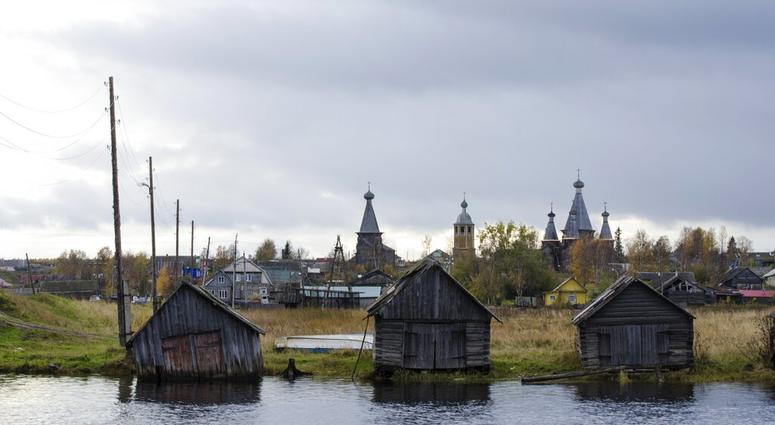 This photo taken on Oct. 7, 2018, shows a village of Nyonoksa, northwestern Russia. The Aug. 8, 2019, explosion of a rocket engine at the Russian navy's testing range just outside Nyonoksa led to a brief spike in radiation levels and raised new questions