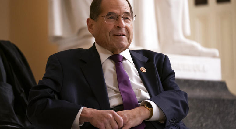 In this July 26, 2019, file photo, House Judiciary Committee Chairman Jerrold Nadler, D-N.Y., prepares for a television news interview at the Capitol in Washington. (AP Photo/J. Scott Applewhite, File)
