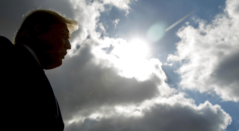 In this Oct. 27, 2018 file photo, President Donald Trump speaks to reporters in Indianapolis. (AP Photo/Andrew Harnik)