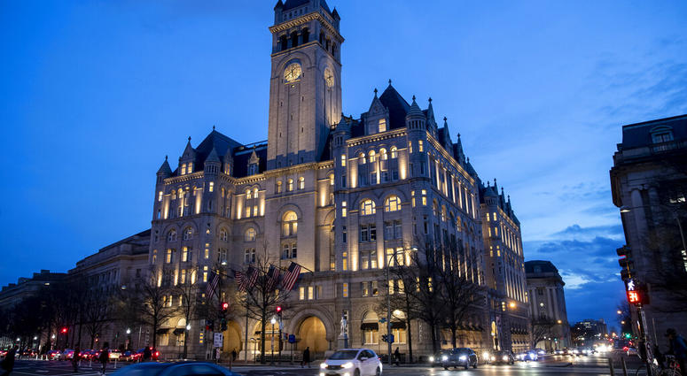 FILE - In this Jan. 23, 2019, file photo, the Trump International Hotel near sunset in Washington. (AP Photo/Alex Brandon, File) FILE - In this Jan. 23, 2019, file photo, the Trump International Hotel near sunset in Washington. (AP Photo/Alex Brandon, File)