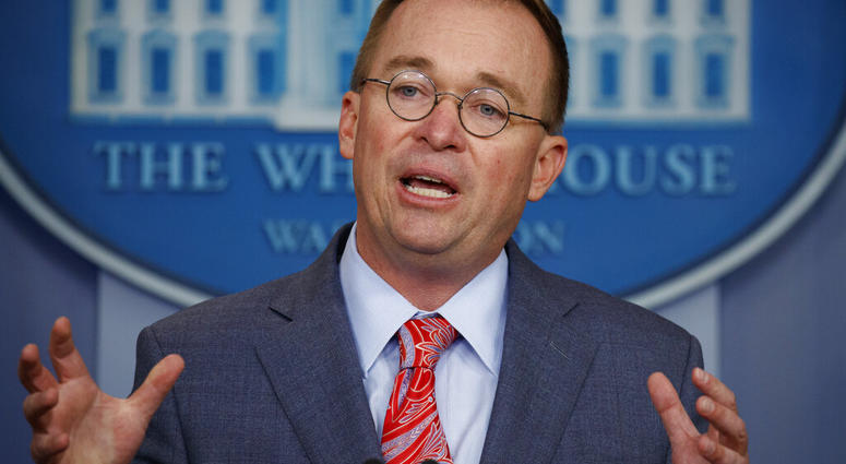 In this Oct. 17, 2019 file photo, acting White House chief of staff Mick Mulvaney speaks in the White House briefing room in Washington. (AP Photo/Evan Vucci, File)