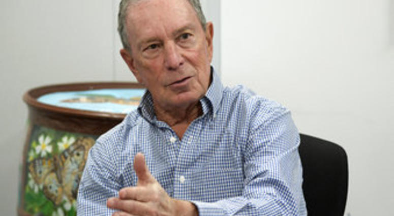 ILE - In this Feb. 8, 2019 file photo, former New York City Mayor Michael Bloomberg answers a question during an interview with The Associated Press in Orlando, Fla. (AP Photo/Phelan M. Ebenhack, File)