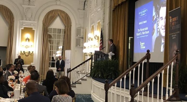 Governor Ralph Northam addresses a United Negro College Fund Fundraiser at the Jefferson Hotel on April 29, 2019. (Matt Demlein, WRVA)