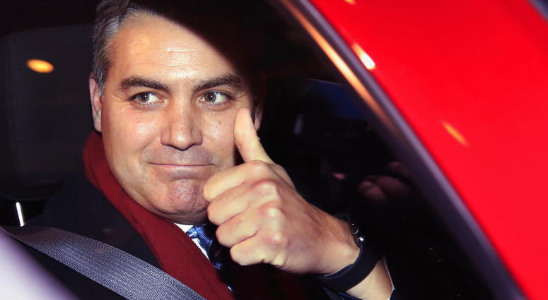 CNN's Jim Acosta gestures as he leaves federal court in Washington Nov. 14, 2018, following a hearing on a legal challenge against President Donald Trump's administration over the revocation of his White House hard pass. (AP Photo/Manuel Balce Ceneta)