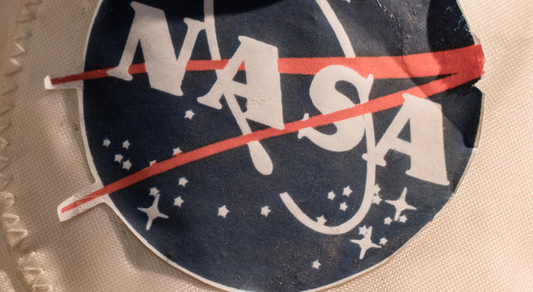 NASA emblem on display