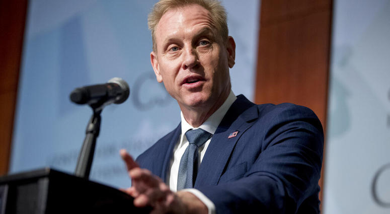 FILE - In this March 20, 2019 file photo, Acting Defense Secretary Patrick Shanahan speaks at the Center for Strategic and International Studies in Washington. (AP Photo/Andrew Harnik, File)