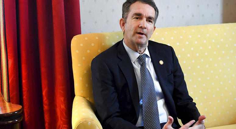 Virginia Gov. Ralph Northam talks during an interview at the Governor's Mansion, Saturday, Feb. 9, 2019 in Richmond, Va. The embattled governor says he wants to spend the remaining three years of his term pursuing racial "equity." Northam told The Washing