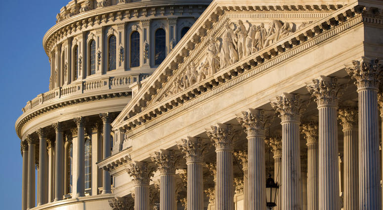 FILE - In this Jan. 25, 2017, file photo, the Capitol in Washington at sunrise. (AP Photo/J. Scott Applewhite, File)