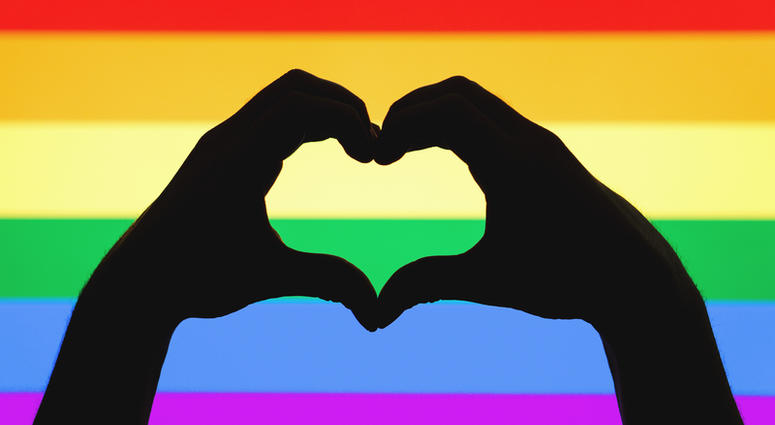 Hands showing heart sign on gay pride and LGBT rainbow flag. Tero Vesalainen | Dreamstime.com Hands showing heart sign on gay pride and LGBT rainbow flag.Tero Vesalainen | Dreamstime.com