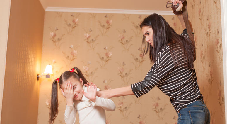 Strict mother hit her little daughter with belt. © Nomadsoul1 - Dreamstime.com Strict mother hit her little daughter with belt. © Nomadsoul1 - Dreamstime.com