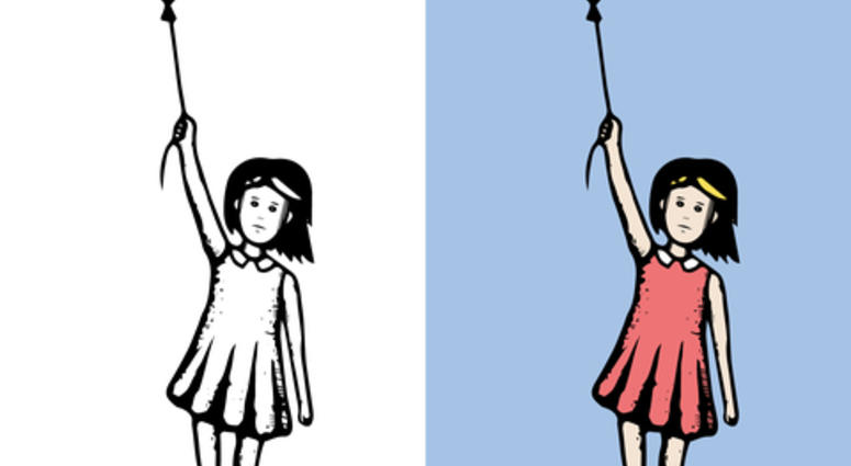 Hand drawn concept in two versions, traced. Banksy inspired