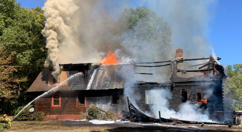 Chesterfield Firefighters fight fire on Exter Mill Road in Matoaca. (Chesterfield Fire)