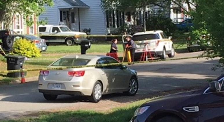 Chesterfield Police investigate death along Reams Court on May 3, 2018. (Matt Demlein, WRVA)