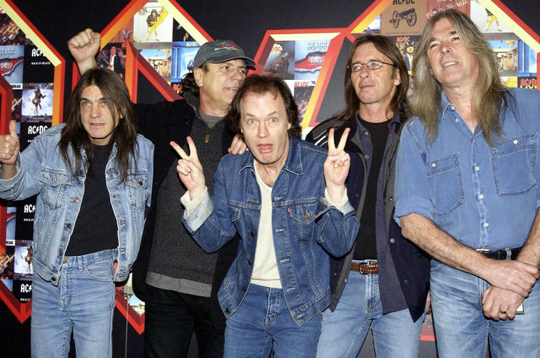 Malcolm Young, Brian Johnson, Angus Young, Phil Rudd and Cliff Williams from AC/DC Malcolm Young, Brian Johnson, Angus Young, Phil Rudd and Cliff Williams from AC/DC