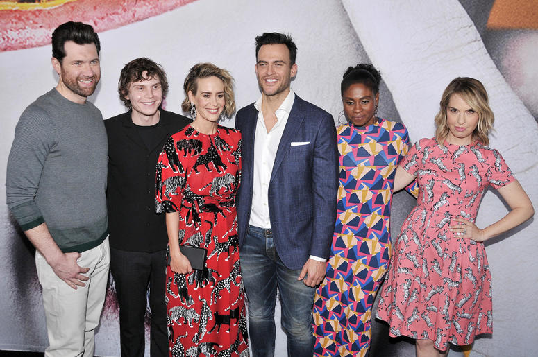 Billy Eichner, Evan Peters, Sarah Paulson, Cheyenne Jackson, Adina Porter and Leslie Grossman at the "American Horror Story: Cult" Event Billy Eichner, Evan Peters, Sarah Paulson, Cheyenne Jackson, Adina Porter and Leslie Grossman at the "American Horror Story: Cult" Event