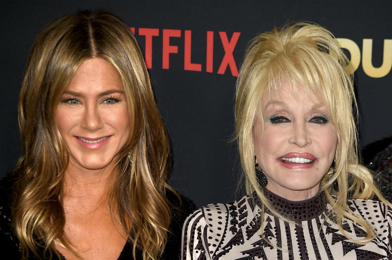 Jennifer Aniston (L) and Dolly Parton arrive at the premiere of Netflix's 'Dumplin' Jennifer Aniston (L) and Dolly Parton arrive at the premiere of Netflix's 'Dumplin'