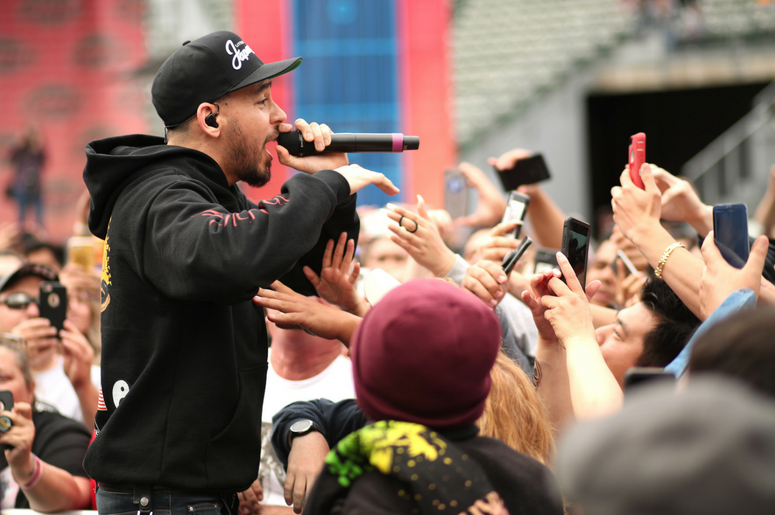 Mike Shinoda performs at KROQ Weenie Roast 2018 Mike Shinoda performs at KROQ Weenie Roast 2018