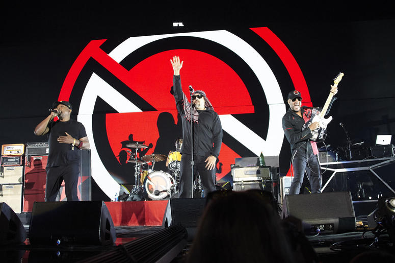 Chuck D, B-Real, and Tom Morello of Prophets of Rage perform onstage during KROQ Almost Acoustic Christmas 2017 Chuck D, B-Real, and Tom Morello of Prophets of Rage perform onstage during KROQ Almost Acoustic Christmas 2017