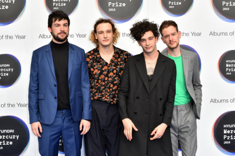 The 1975 9/15/2016 - The 1975 (l-r Ross Macdonald, George Daniel, Matthew Healy, Adam Hann) arriving at the Mercury Prize 2016, held at the Eventim Apollo in Hammersmith, London.