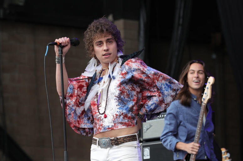 Josh Kiszka of the band 'Greta Van Fleet' performs on stage during Cal Jam 18 Josh Kiszka of the band 'Greta Van Fleet' performs on stage during Cal Jam 18